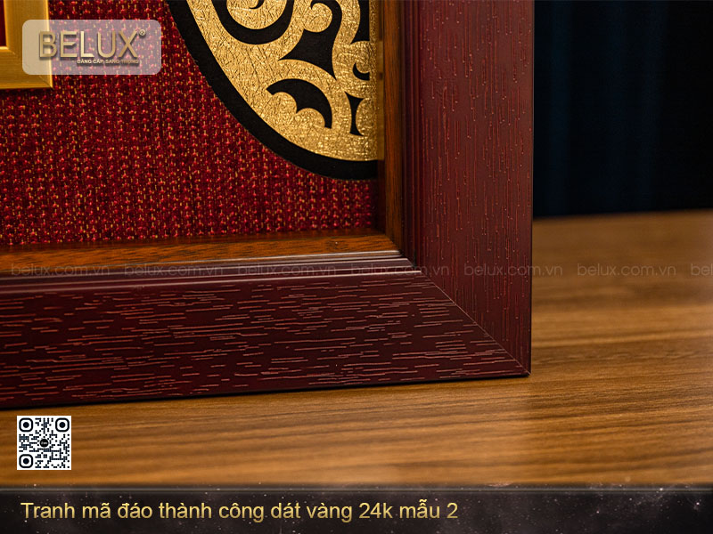 Tranh quà tặng mã đáo thành công dát vàng 24k mẫu 2